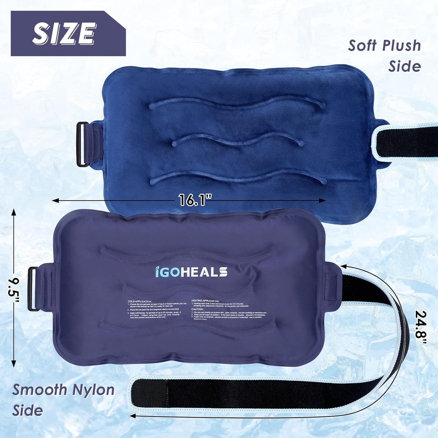 Ice Pack for Injuries Reusable,Back Pain Relief Hot Cold Therapy Wrap,Flexible Gel Pad Cold Compress Heating Bag for Waist,Neck,Shoulder,Hip,Knee,Arm,Leg Pain- Postpartum Recovery Essentials
