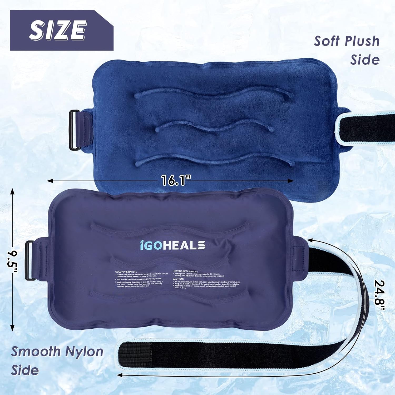 Ice Pack for Injuries Reusable,Back Pain Relief Hot Cold Therapy Wrap,Flexible Gel Pad Cold Compress Heating Bag for Waist,Neck,Shoulder,Hip,Knee,Arm,Leg Pain- Postpartum Recovery Essentials