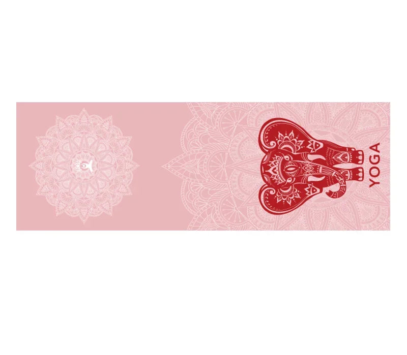 Non-Slip Hot Yoga Towel – 185x63cm Printed Mat Cover for Pilates & Gym