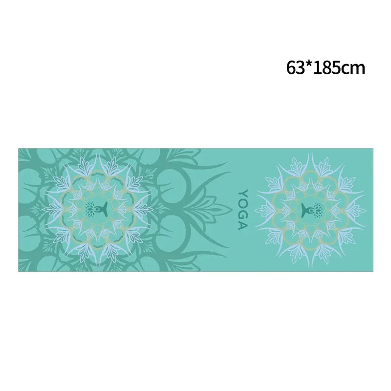 Non-Slip Hot Yoga Towel – 185x63cm Printed Mat Cover for Pilates & Gym
