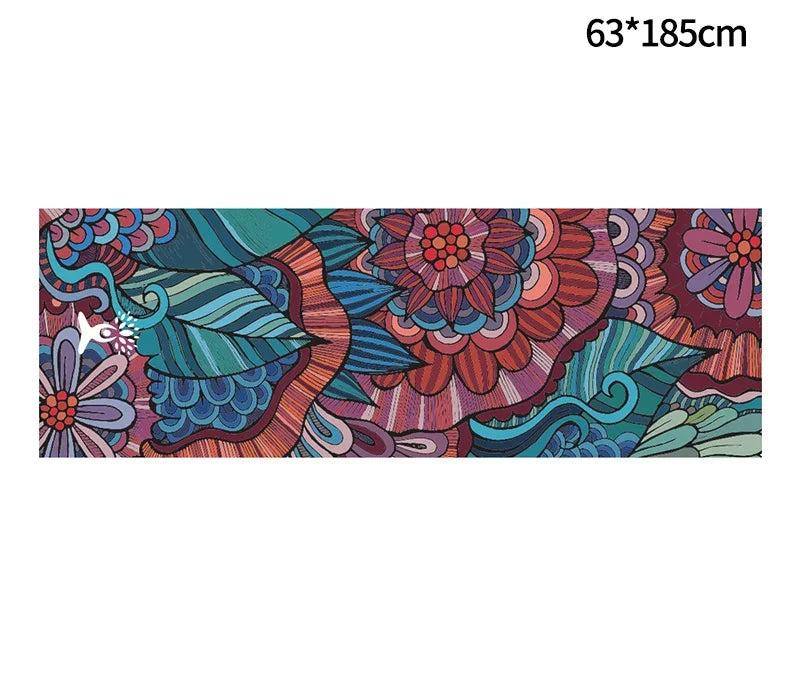 Non-Slip Hot Yoga Towel – 185x63cm Printed Mat Cover for Pilates & Gym
