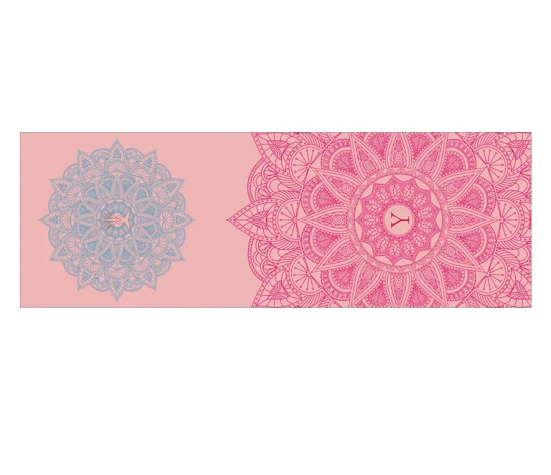 Non-Slip Hot Yoga Towel – 185x63cm Printed Mat Cover for Pilates & Gym