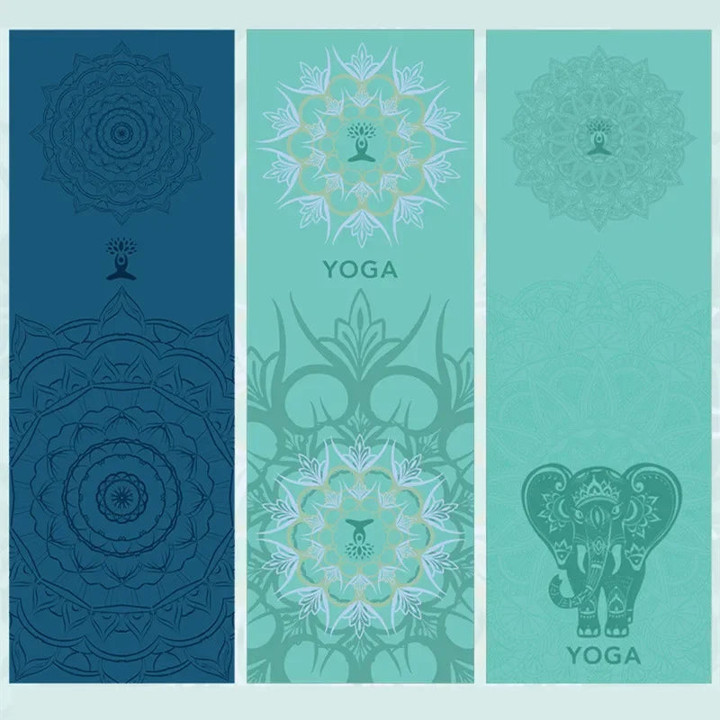 Non-Slip Hot Yoga Towel – 185x63cm Printed Mat Cover for Pilates & Gym