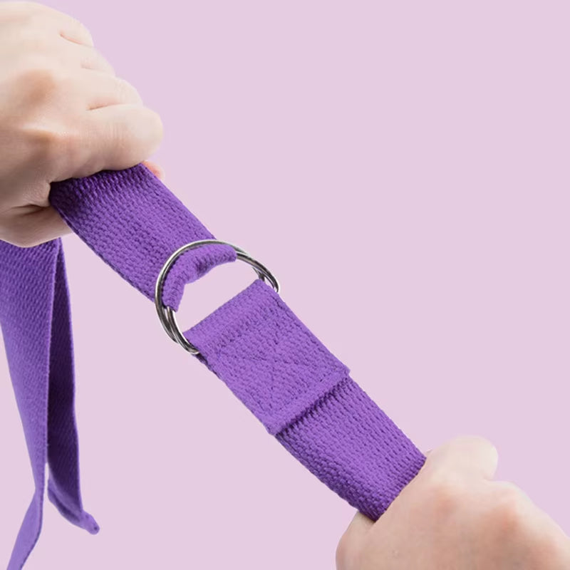 183*3.8Cm Yoga Strap Cotton Exercise Yoga Belt Adjustable Woven Stretch D-Ring Buckle Fitness Stretching Bands Pilates Rope