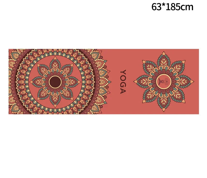 Non-Slip Hot Yoga Towel – 185x63cm Printed Mat Cover for Pilates & Gym