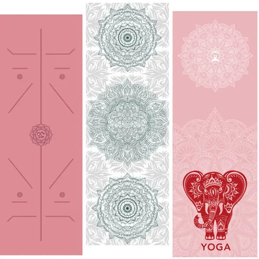Non-Slip Hot Yoga Towel – 185x63cm Printed Mat Cover for Pilates & Gym