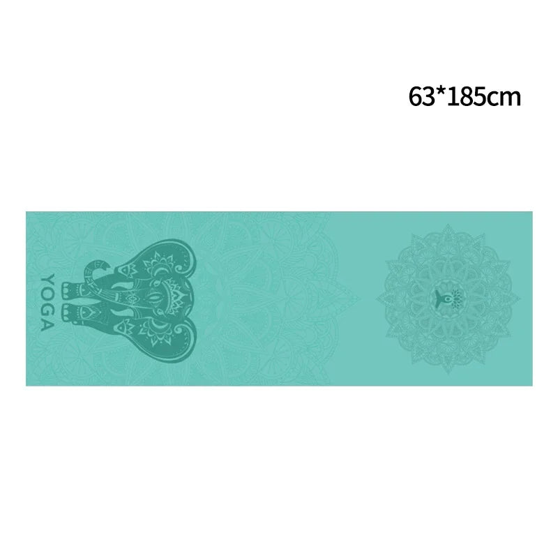 Non-Slip Hot Yoga Towel – 185x63cm Printed Mat Cover for Pilates & Gym