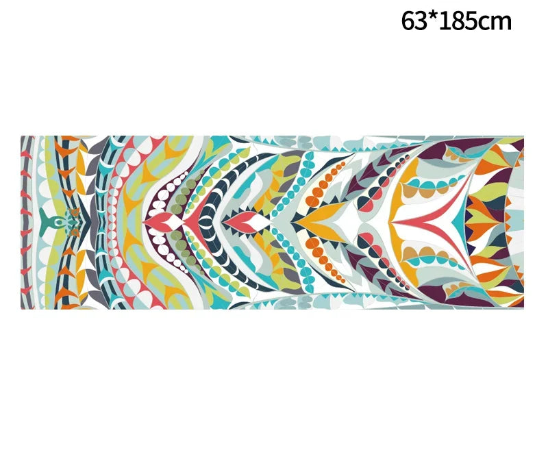 Non-Slip Hot Yoga Towel – 185x63cm Printed Mat Cover for Pilates & Gym