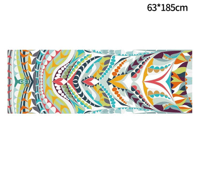 Non-Slip Hot Yoga Towel – 185x63cm Printed Mat Cover for Pilates & Gym