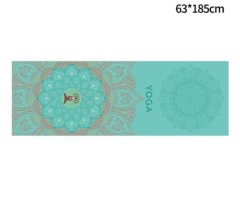 Non-Slip Hot Yoga Towel – 185x63cm Printed Mat Cover for Pilates & Gym