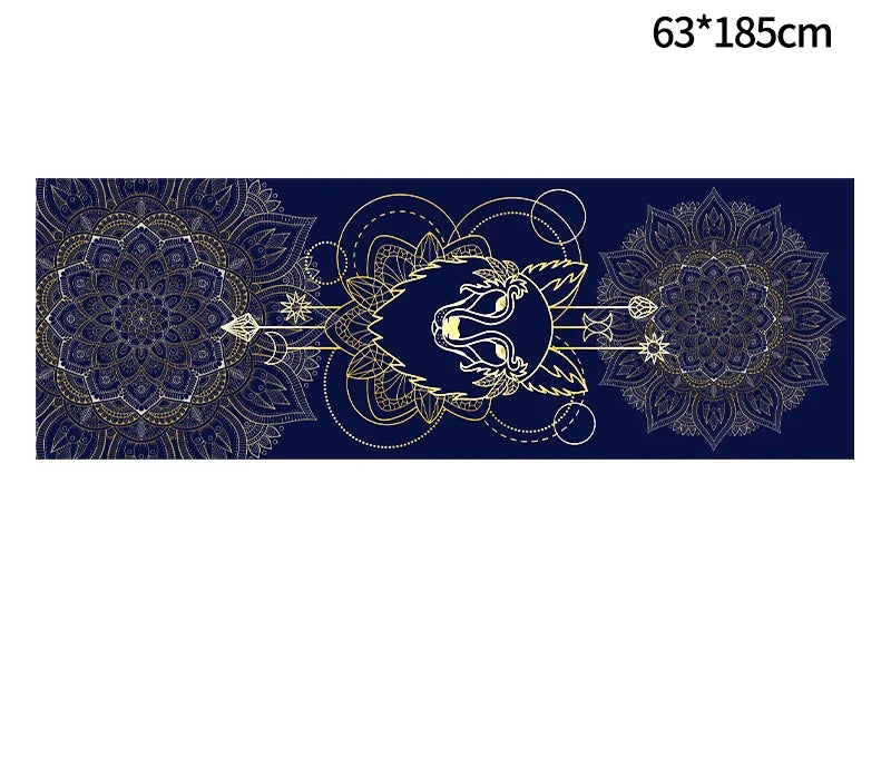 Non-Slip Hot Yoga Towel – 185x63cm Printed Mat Cover for Pilates & Gym